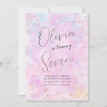 Rainbow Watercolor Birthday Party Invitation<br><div class="desc">Edit all the text to personalize this watercolor birthday party invitation. Features a pastel rainbow watercolor background,  and fun gold accents.</div>