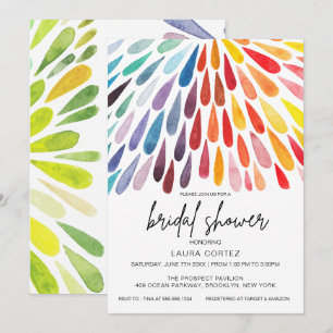 Rainbow Watercolor Bridal Shower Invitation