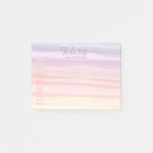 Rainbow Watercolor Brush Strokes To Do List Post-it Notes