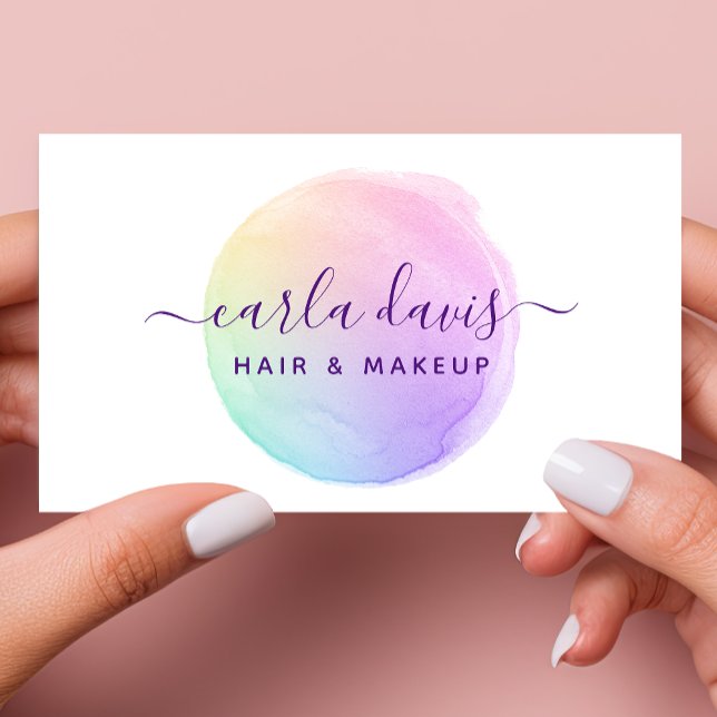 Rainbow Watercolor Business Card (Creator Uploaded)