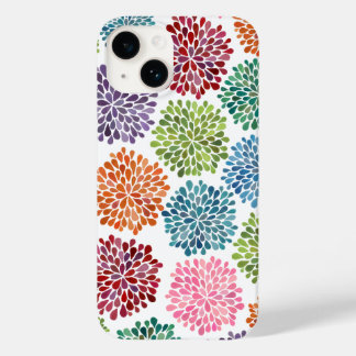 Rainbow Watercolor Dahlia Floral Flower Fine Art Case-Mate iPhone 14 Case