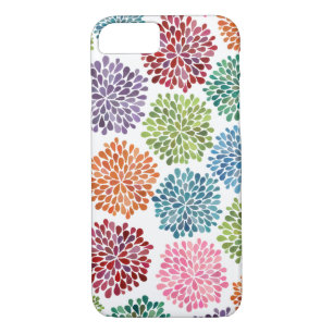 Rainbow Watercolor Dahlia Flowers iPhone 7 case