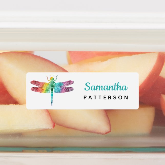 Rainbow Watercolor Dragonfly Personalised Kids (Affixed)