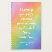 Rainbow Watercolor Dreams Come True Quote
