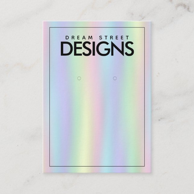 Rainbow Watercolor Earring Display Card (Front)