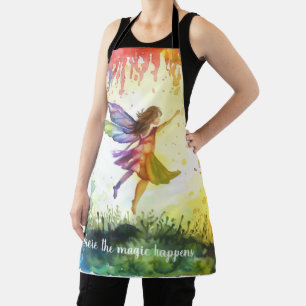 Rainbow Watercolor Fairy – Magical Fantasy Apron