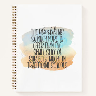 Rainbow Watercolor Homeschool Education Quote Gian Notebook
