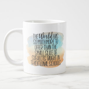 Rainbow Watercolor Homeschool Education Quote Large Coffee Mug