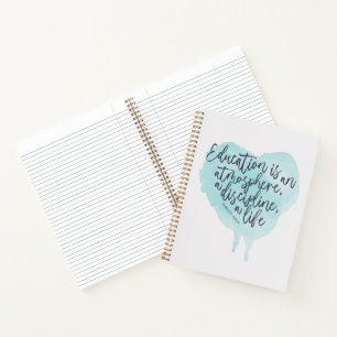 Rainbow Watercolor Homeschool Education Quote Notebook