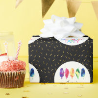 Rainbow Watercolor Ice Cream Cone Birthday Party