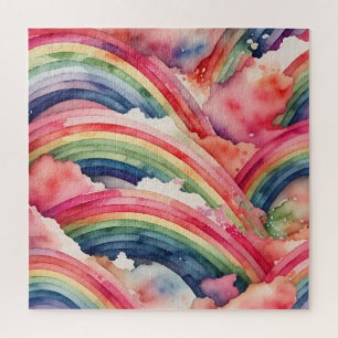 rainbow watercolor jigsaw puzzle