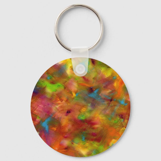 Rainbow Watercolor Keychain (Front)