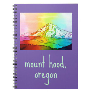 Rainbow Watercolor Mount Hood Notebook