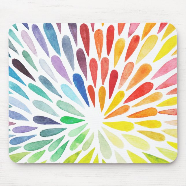 Rainbow Watercolor Mouse Pad, new Mat (Front)
