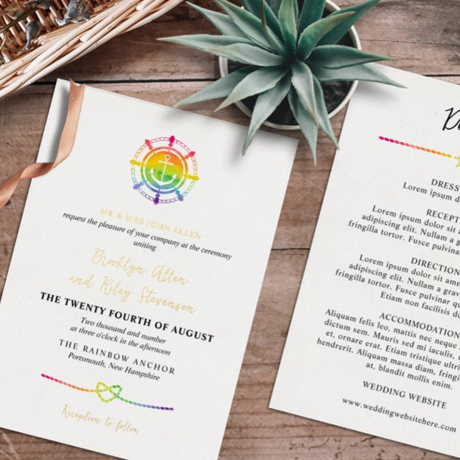 Rainbow Watercolor Nautical LGBT 2 in 1 Wedding (Creator Uploaded)