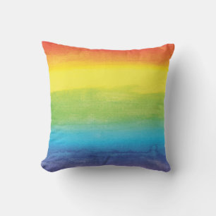 Rainbow Watercolor Ombre Modern Colourful Cushion