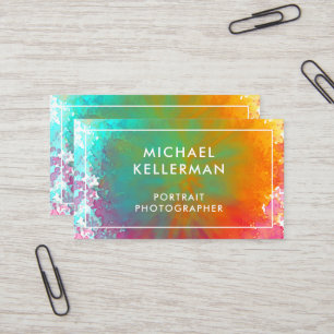Rainbow Watercolor Paint Splash Business Card