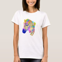 Rainbow Watercolor Paint Splatter Zebra Graphic
