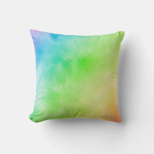 Rainbow watercolor painting cushion