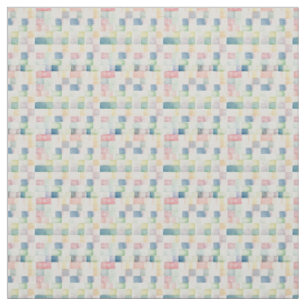 Rainbow Watercolor Pastel Geometric Blocks Fabric