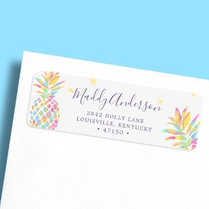 Rainbow Watercolor Pineapple Tropical Custom