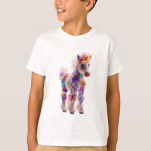 Rainbow Watercolor Pony Illustration Kids T-Shirt