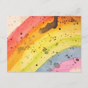 Rainbow Watercolor Postcard