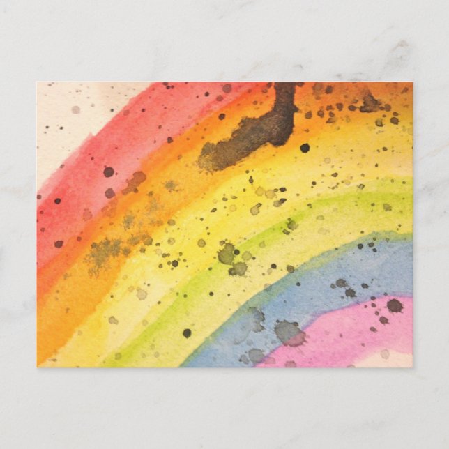 Rainbow Watercolor Postcard (Front)