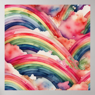rainbow watercolor poster