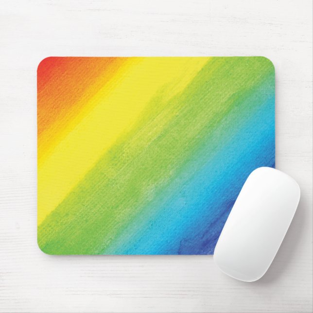 Rainbow Watercolor Pride Bright and Vibrant Mouse Mat (With Mouse)
