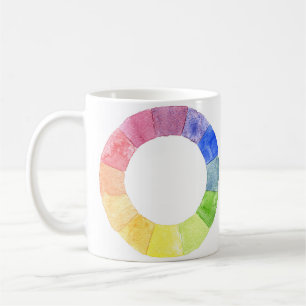 Rainbow watercolor ring modern colourful circle coffee mug