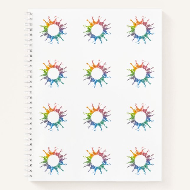 Rainbow watercolor spiral notebook (Front)