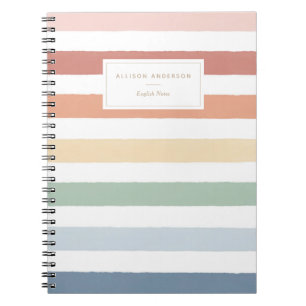 Rainbow Watercolor Stripes Notebook