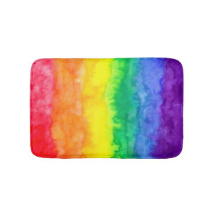 Rainbow Watercolor Wash Bath Mat