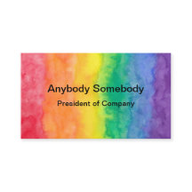 Rainbow Watercolor Wash Business Card