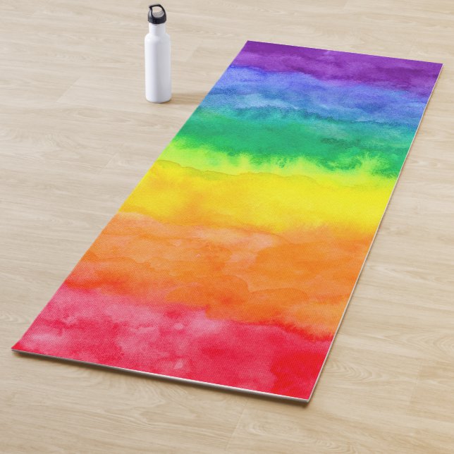 Rainbow Watercolor Wash Yoga Mat (In Situ)