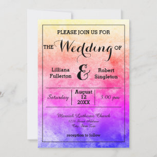 Rainbow Watercolor - Wedding Invitation