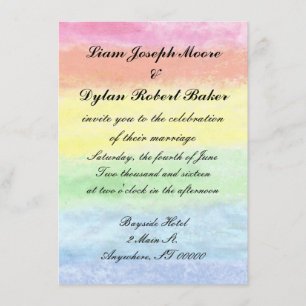 "Rainbow Watercolor" Wedding Invitations