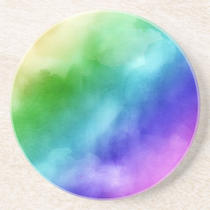 Rainbow Watercolors Coaster
