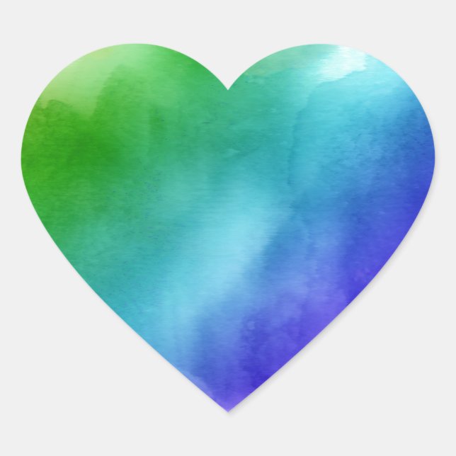 Rainbow Watercolors Heart Sticker (Front)