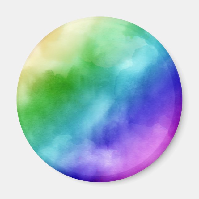 Rainbow Watercolors Magnet (Front)
