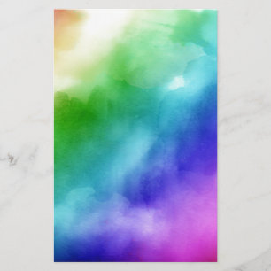 Rainbow Watercolors Stationery