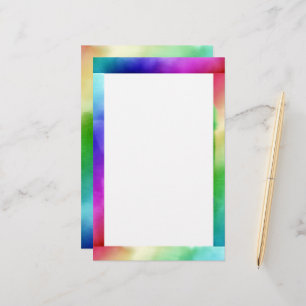 Rainbow Watercolors Stationery