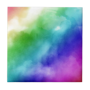 Rainbow Watercolors Tile