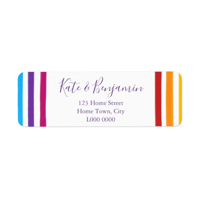 Rainbow Watercolours Address Label (Front)