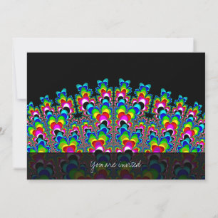 Rainbow Waterfall - Fractal Art Invitation