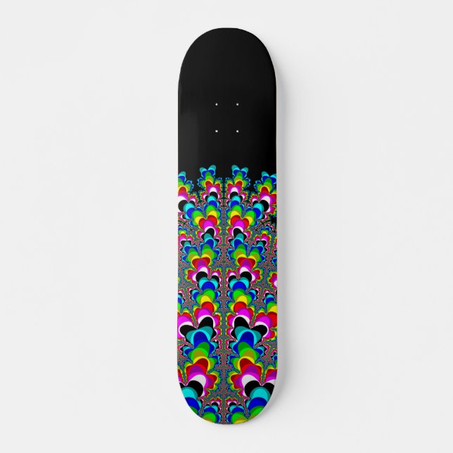 Rainbow Waterfall - Fractal Art Skateboard (Front)