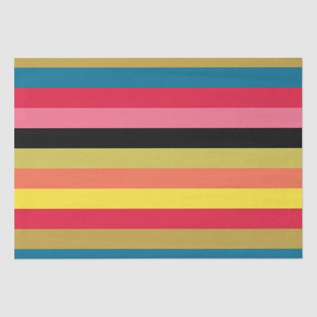 Rainbow Waterfall Stripes  Tissue Paper (Front)