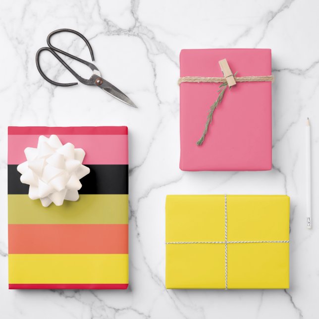 Rainbow Waterfall Stripes  Wrapping Paper Sheet (Front)