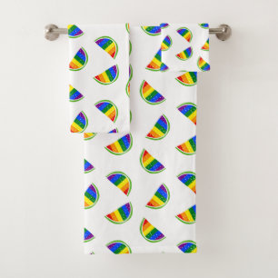 Rainbow Watermelon Pattern Bath Towel Set